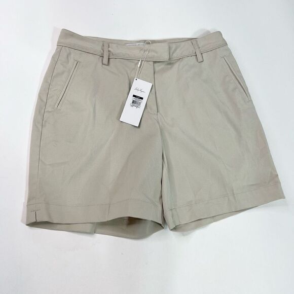 Lady Hagen Essential Golf Shorts Womens 6 Cream Havana Flat Front Belt Loops NWT - Picture 1 of 10